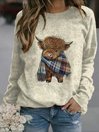 Women's Casual Cozy Long Sleeve Round Neck T-Shirt