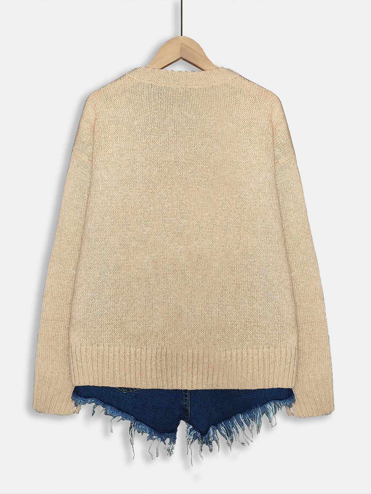 Women's Sweater - Pink & Brown Color Block Pullover, Cozy Fall/Winter Sweater