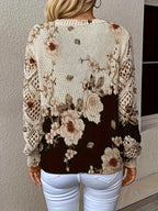 Women's Bohemian 3D Floral & Animal Print Sweater