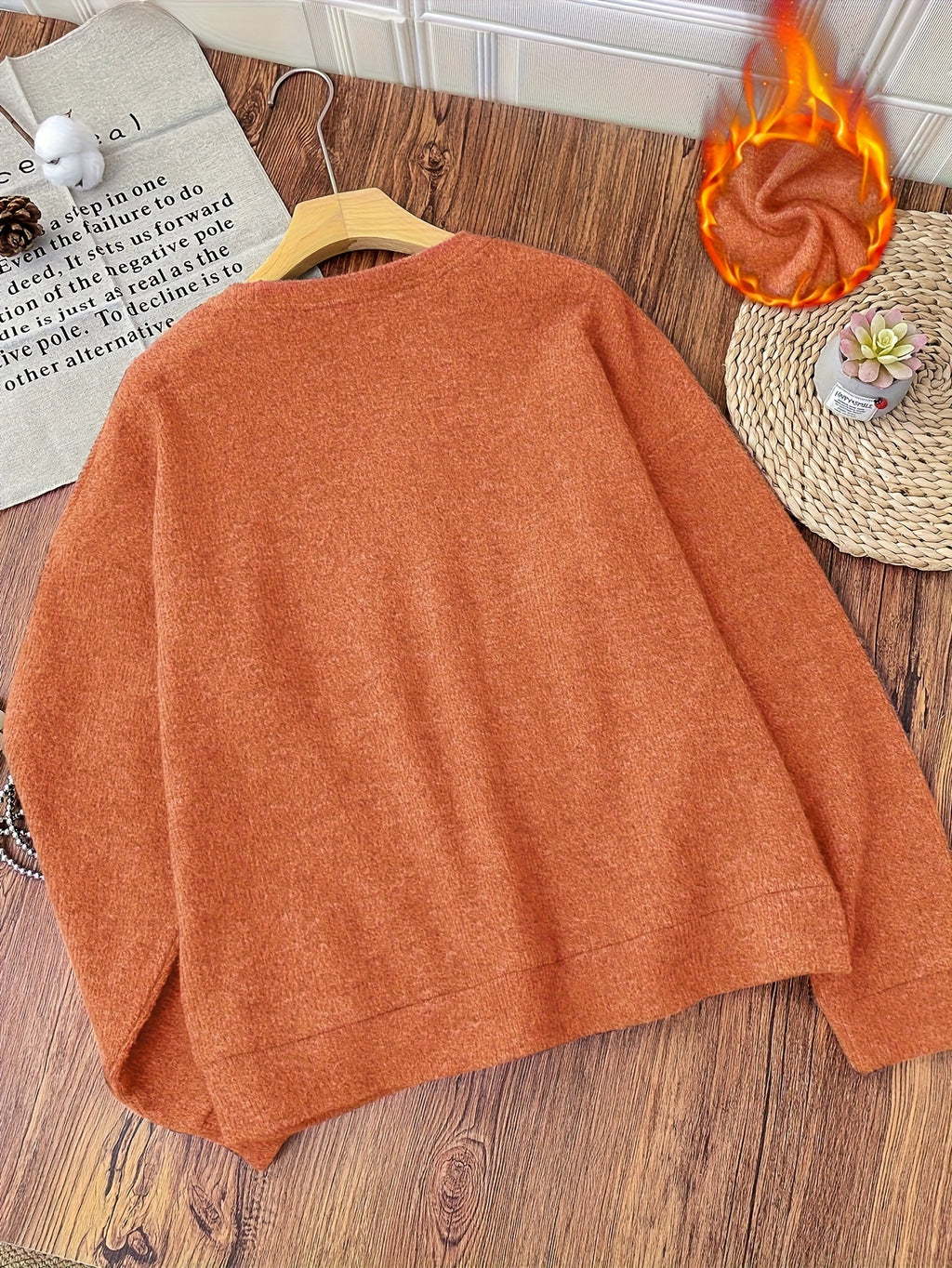 Women's Christmas Cat & Wine Print  Cozy Coral Pink Pullover with Tabby Cat Sweater