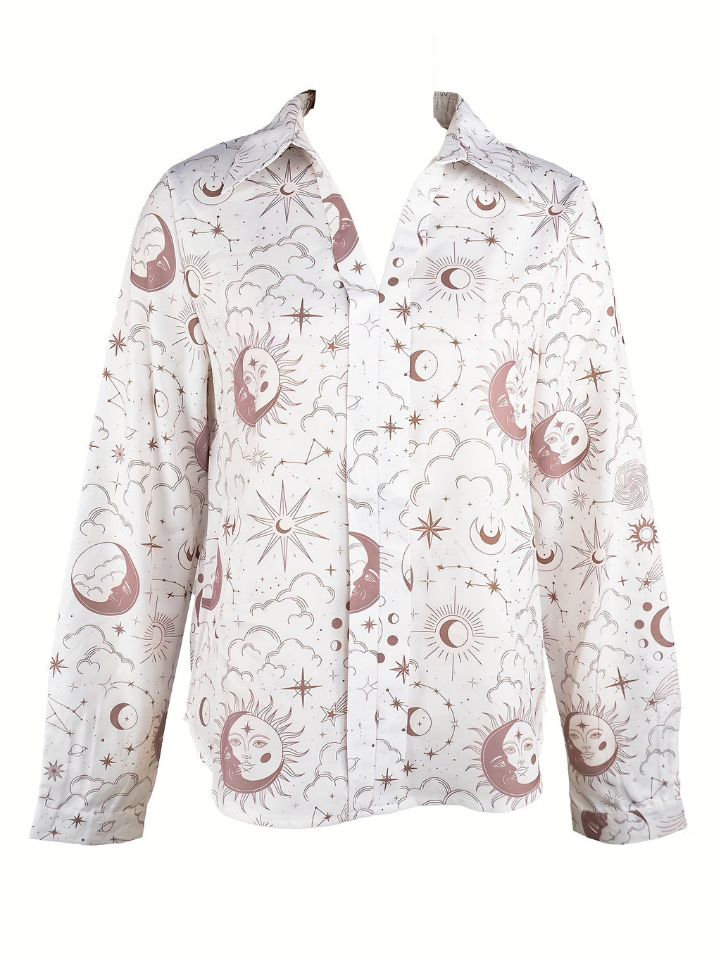 Moroccan casual V-neck printed long-sleeved shirt Random shipment