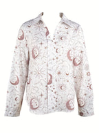 Moroccan casual V-neck printed long-sleeved shirt Random shipment