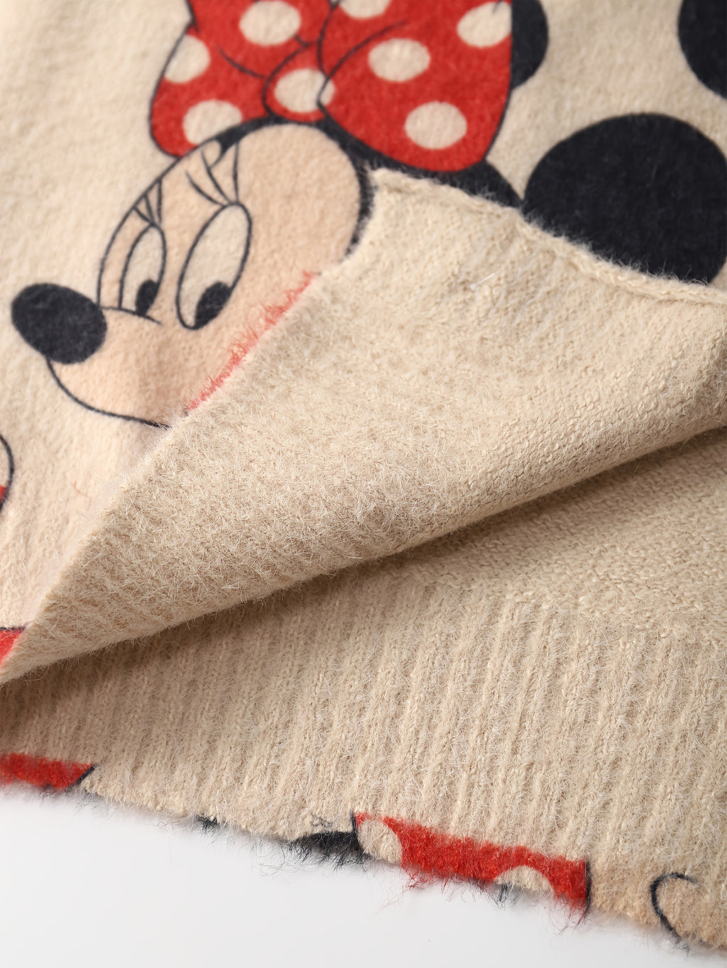 Women'S Mickey Mouse & Minnie Mouse Red Polka Dot Bow Print Graphic Cardigan