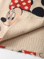 Women'S Mickey Mouse & Minnie Mouse Red Polka Dot Bow Print Graphic Cardigan