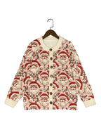 Women' S Embroidered Design Festive Santa Claus Cardigan