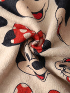 Women'S Mickey Mouse & Minnie Mouse Red Polka Dot Bow Print Graphic Cardigan