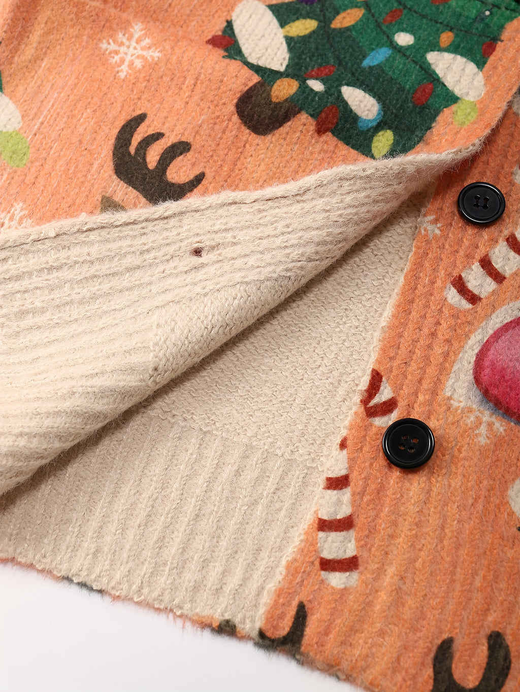 Christmas Style Mickey Mouse Christmas Tree Snowflake Picture Elk Pattern Cardigan