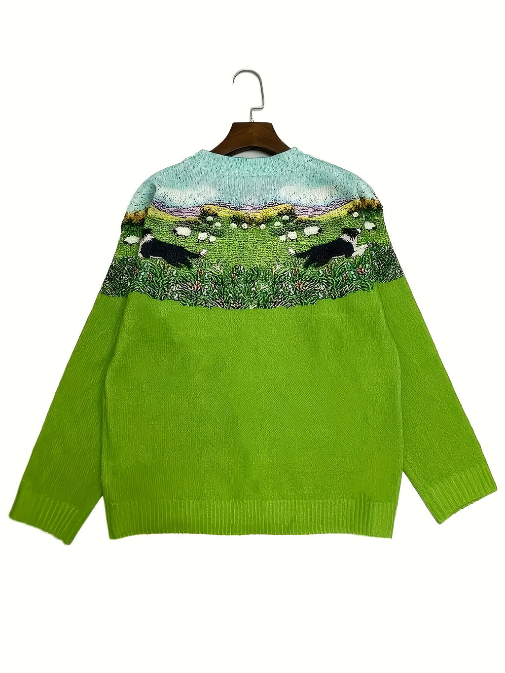 Women's Sweater  Rural pastoral 3D Floral Print Loose Fit Longline Coat-like Design Cardigan