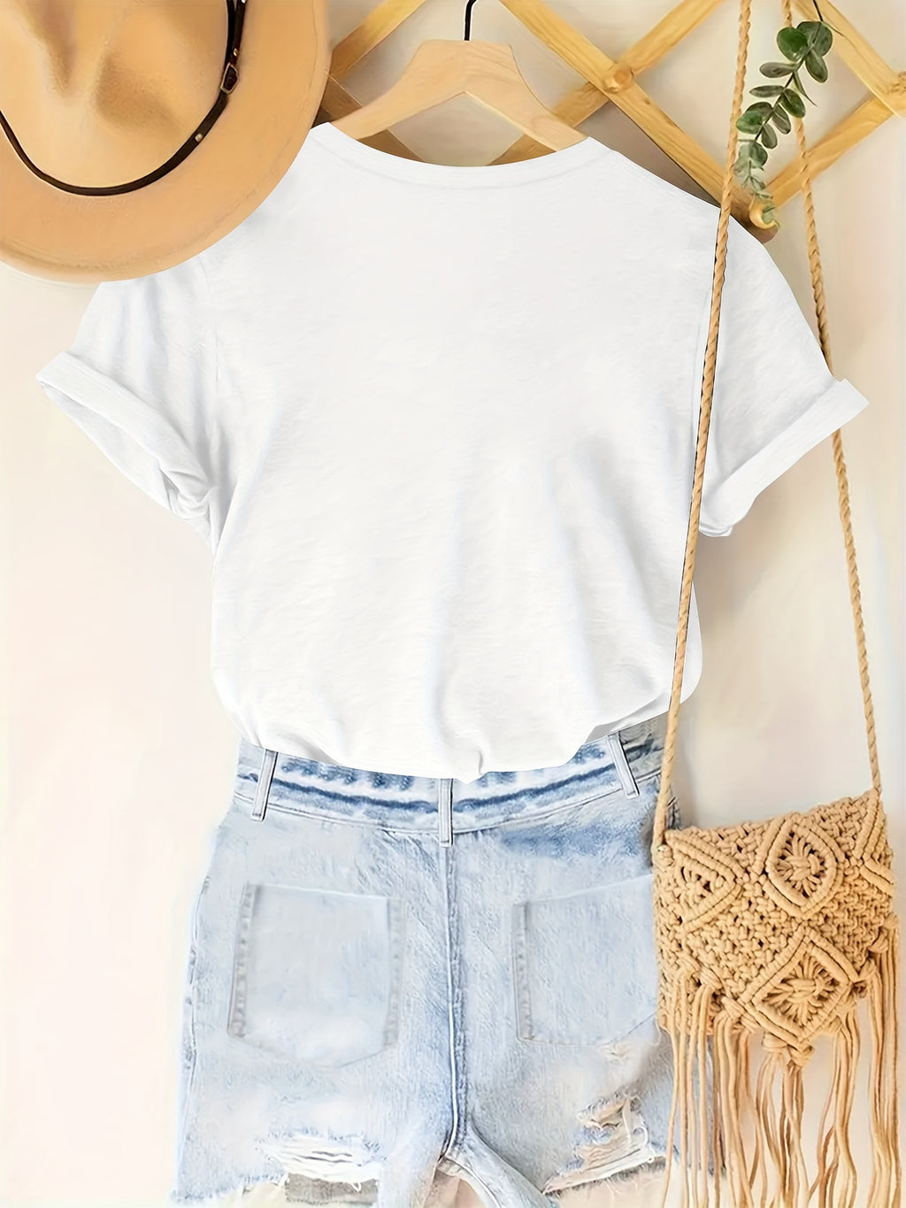 Tropical Daisy Flower Summer Short Sleeve Vacation Casual Print  T-Shirt Random shipment