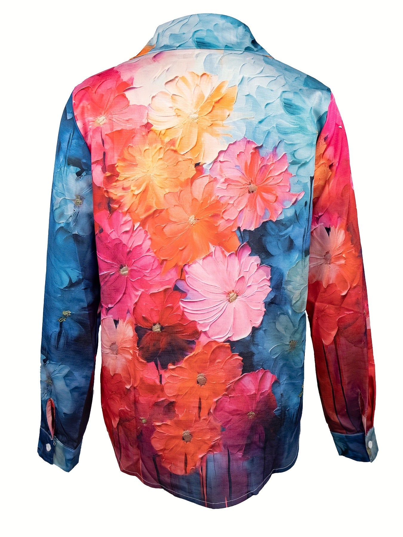 Contrasting elegant long-sleeved lapel floral print shirt Random shipment