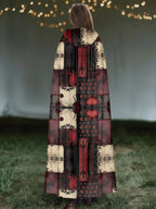 Plaid Print Patchwork Hooded Casual Cloak