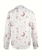 Moroccan casual V-neck printed long-sleeved shirt Random shipment