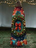 Christmas Bell Print Casual Hooded Cape