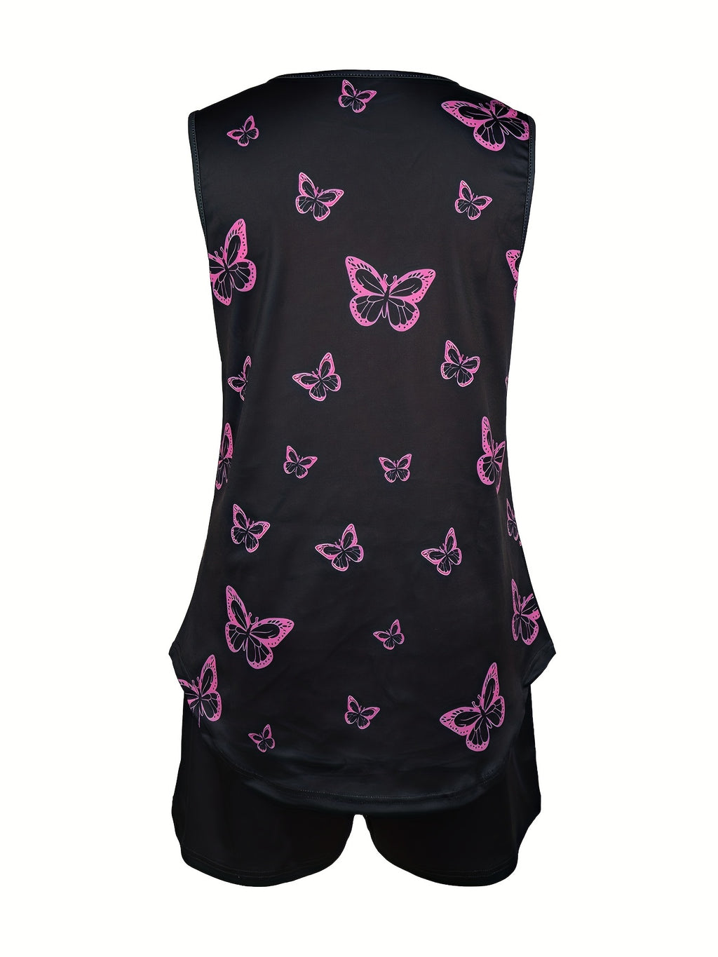 Casual butterfly print V-neck vest Casual shorts set Random shipment