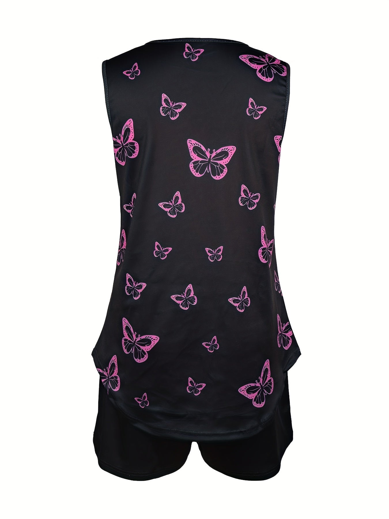 Casual butterfly print V-neck vest Casual shorts set Random shipment