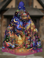 Psychedelic Night Scene City Print Cape