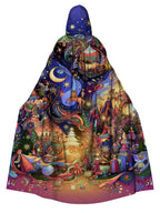 Psychedelic Night Scene City Print Cape
