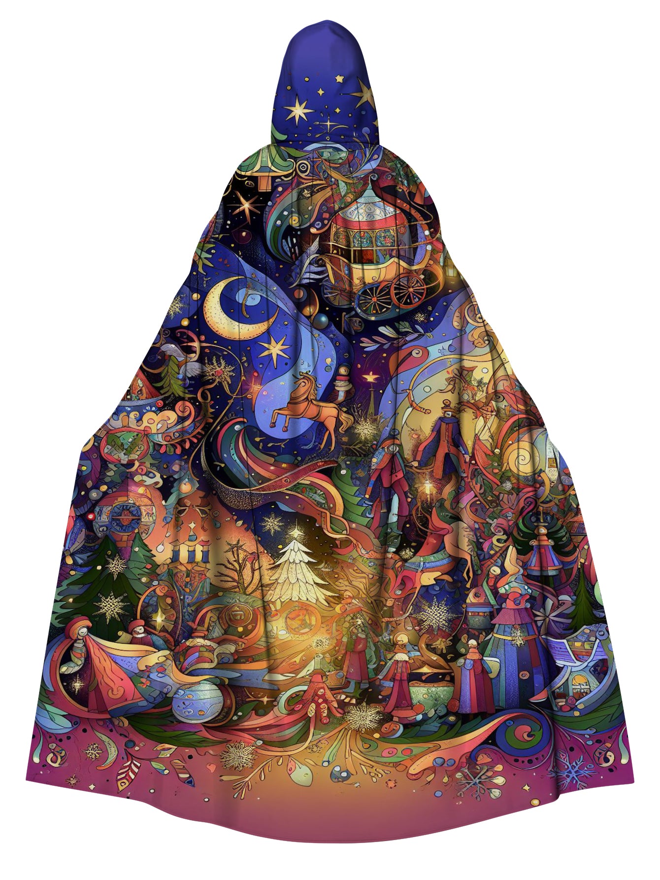 Psychedelic Night Scene City Print Cape