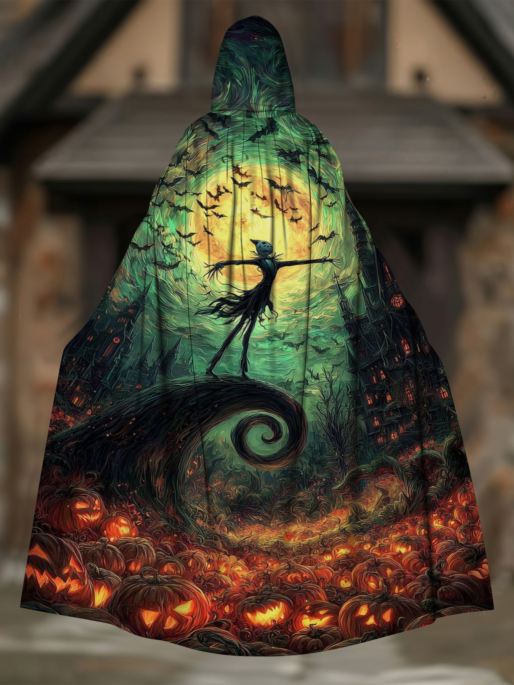 Pumpkin Wizard Print Party Cape