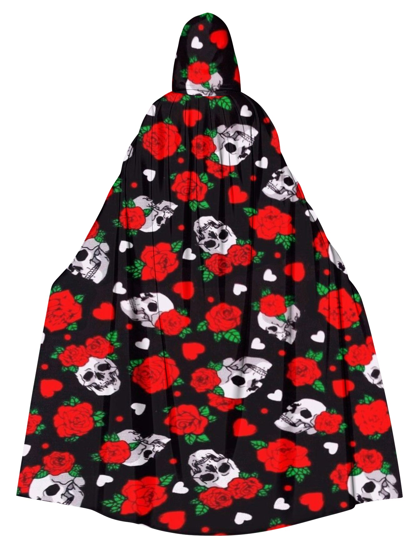 Rose And Skull Print  Cape