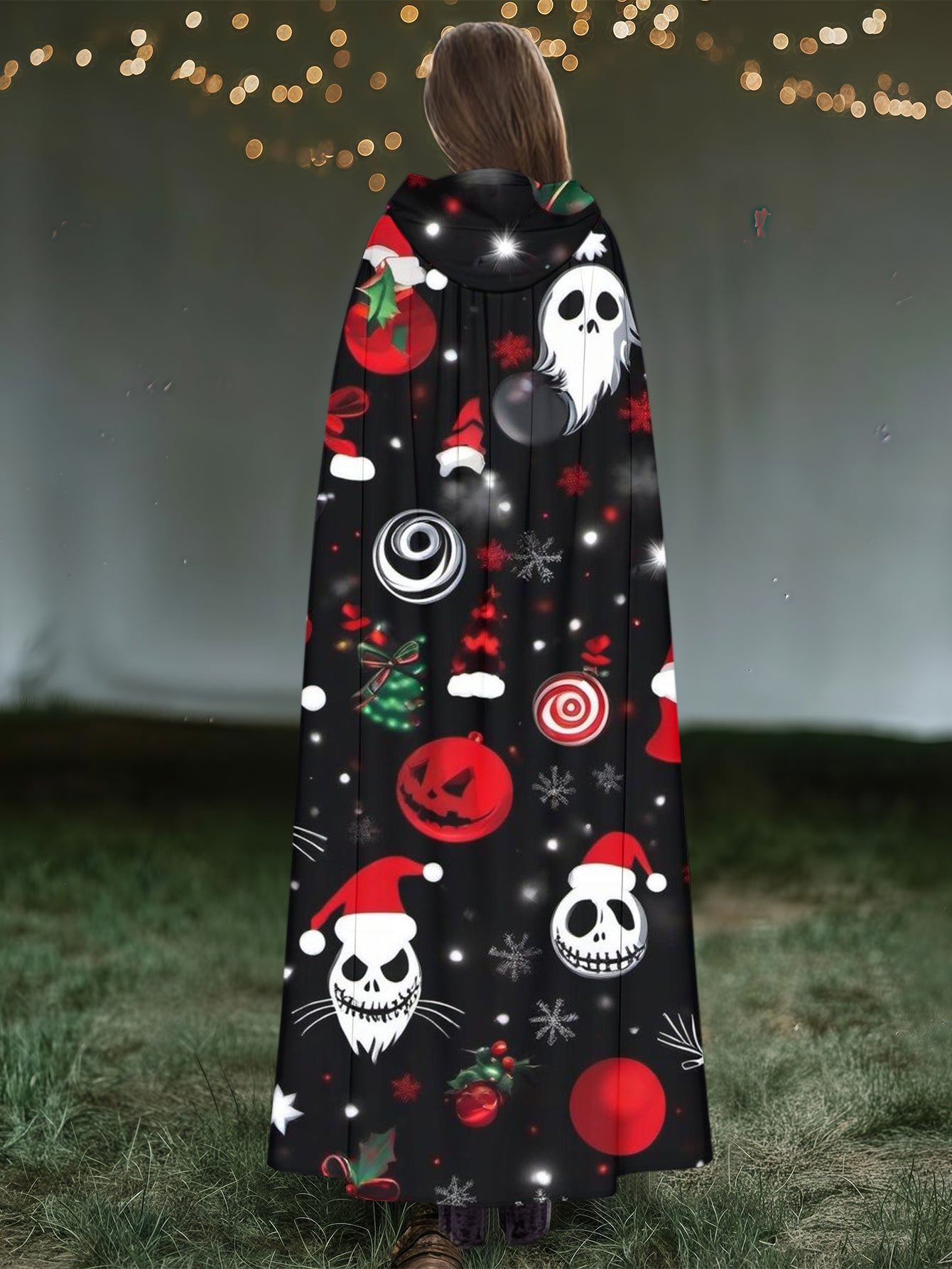 Christmas Ghost Prank Print Cape
