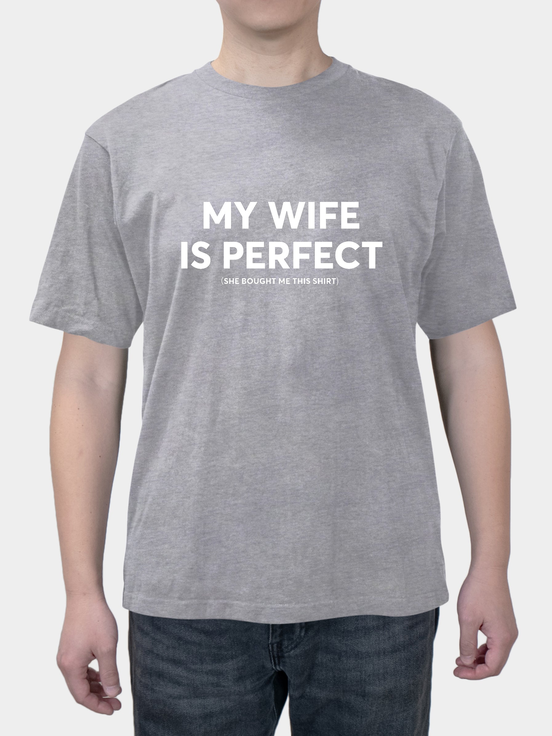 MY WIFE IS PERFECT Creative Text Summer short sleeves