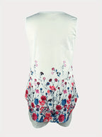 V-neck floral print vest casual shorts set Random shipment