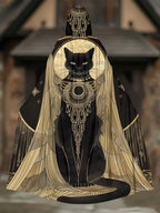 Mysterious Kitten Magic Print Cape
