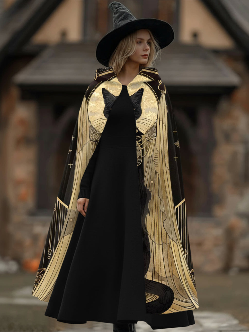 Mysterious Kitten Magic Print Cape