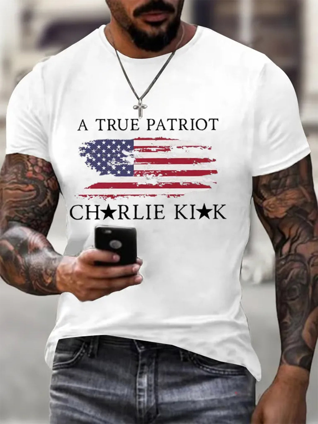 Men's A True Patriot Printed Casual T-shirt