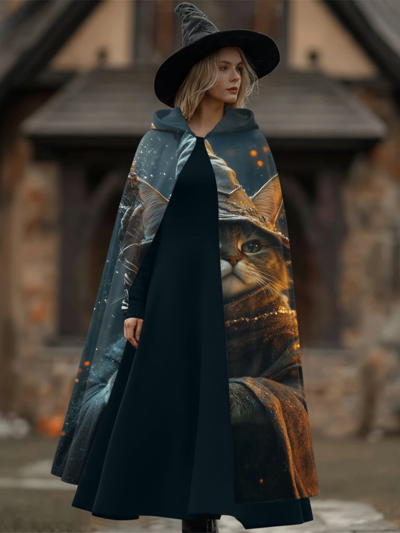 Magic Kitten Print Cape