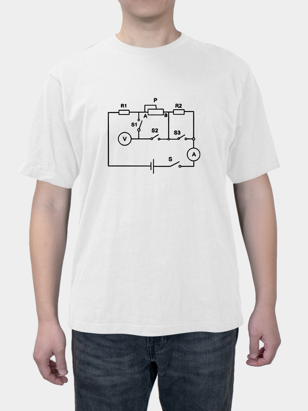 Physical circuit diagram science and engineering crop top