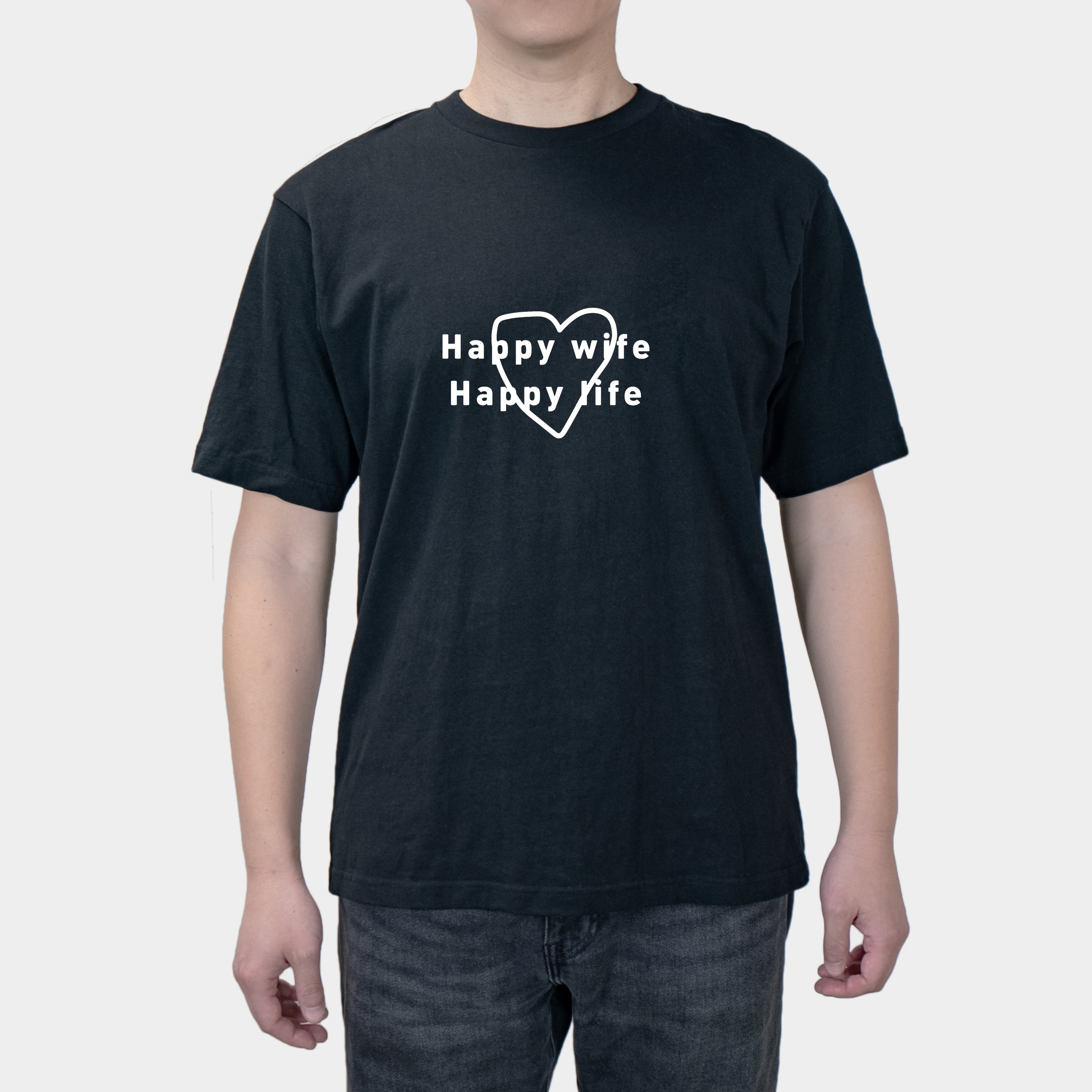 Happy Wife Happy Life Consciousness Reliable Fun Printed Men's Short Sleeves