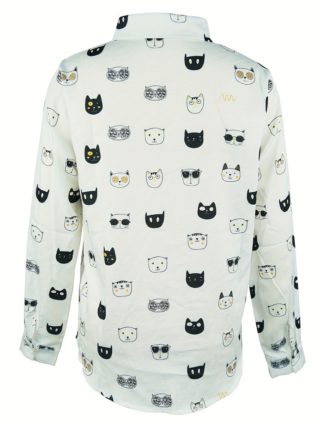 Cute print casual long-sleeved button-down shirt with cute little animals Random shipment