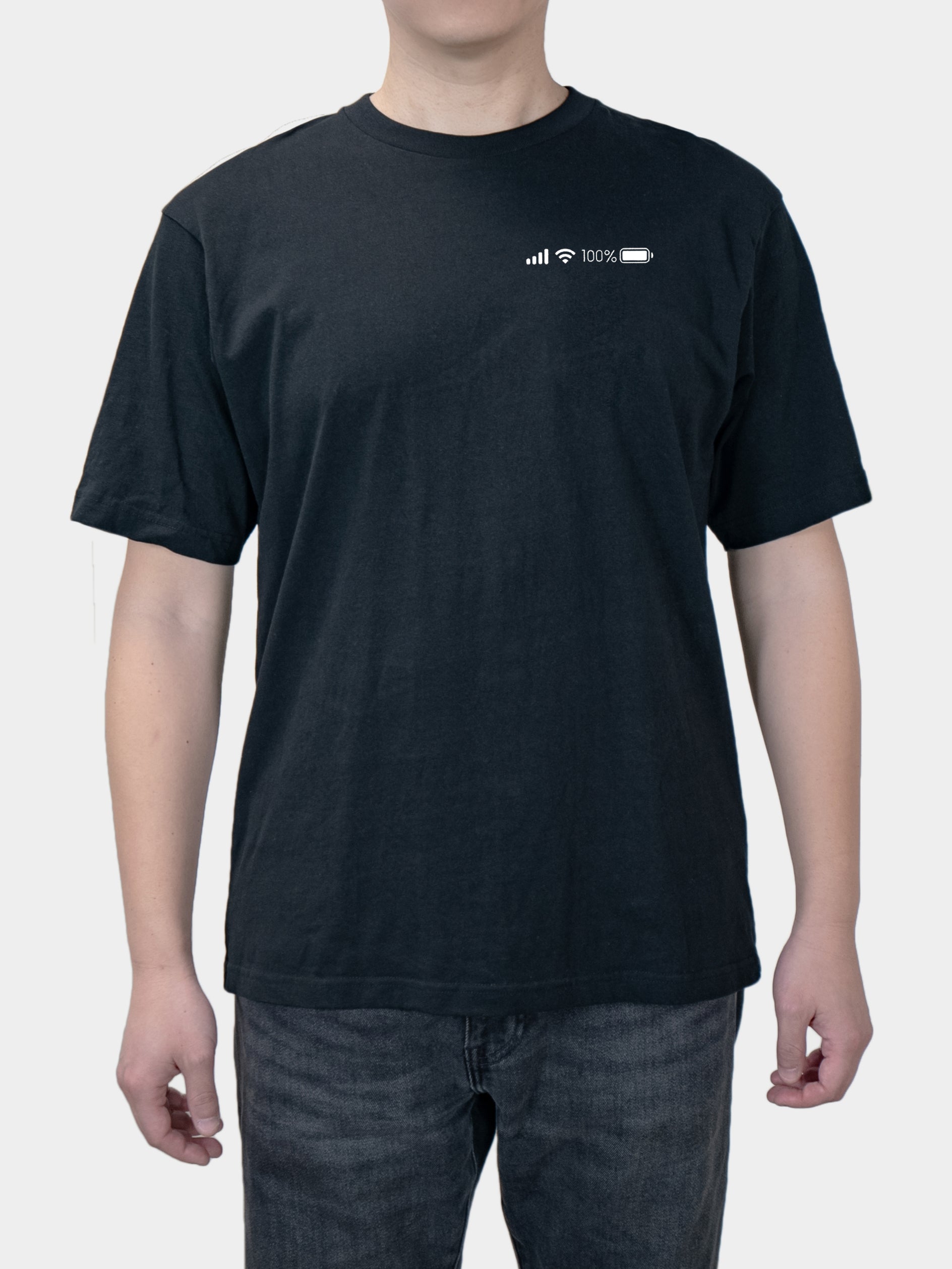 Low battery print cropped T-shirt