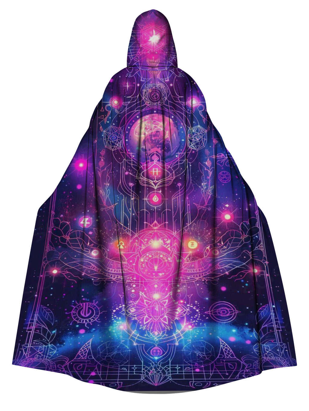 Star Divination Hooded Casual Printed Cape