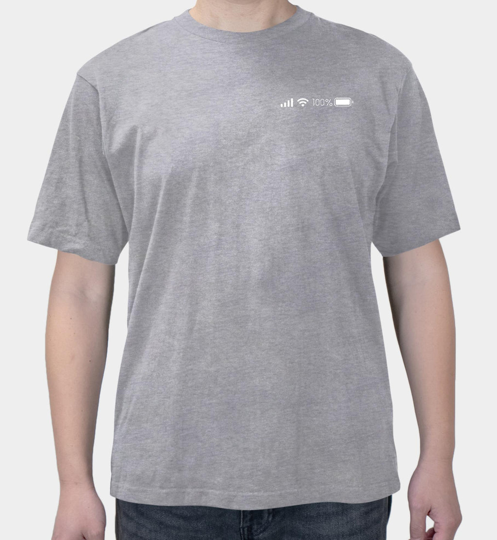 Low battery print cropped T-shirt