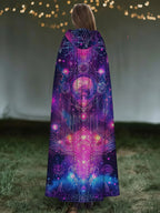 Star Divination Hooded Casual Printed Cape