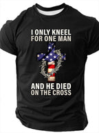 Men's WE ONLY KNEEL TO ALMIGHTY GOD Short Sleeve T-shirt