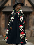 Merry Christmas Fun Skull Print Cape