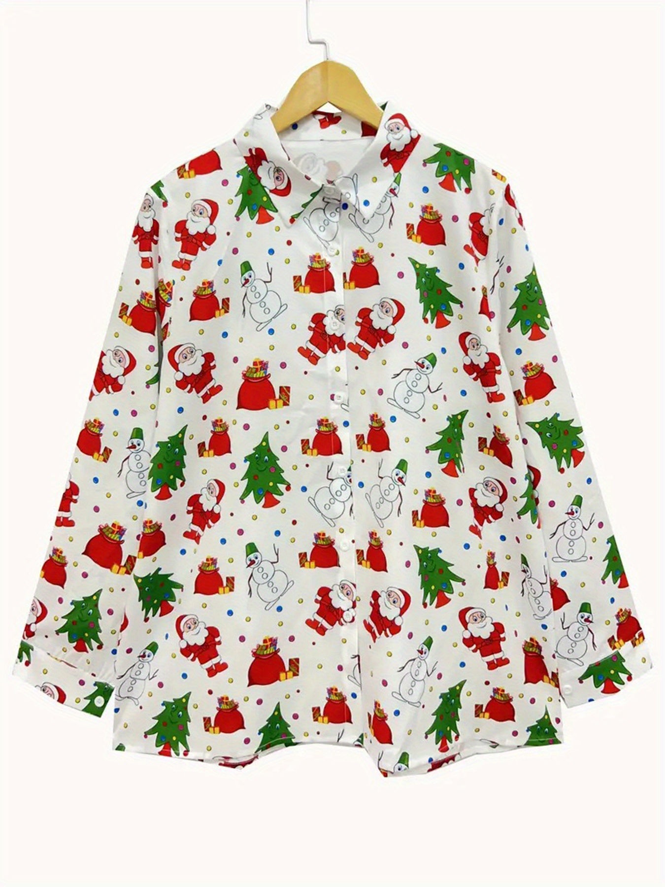 Long-sleeved shirts with Santa Claus and snowman prints for the festival Random shipment