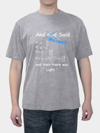 Electromagnetism calculus high number equation round neck short-sleeved top