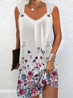 Floral print elegant V-neck dress Random shipment