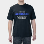 deepseek Spoof girlfriend fun text T-shirt heavy cotton short sleeves