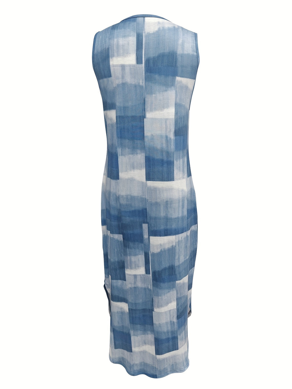 Round neck gradient color casual long dress with curved hem Random shipment