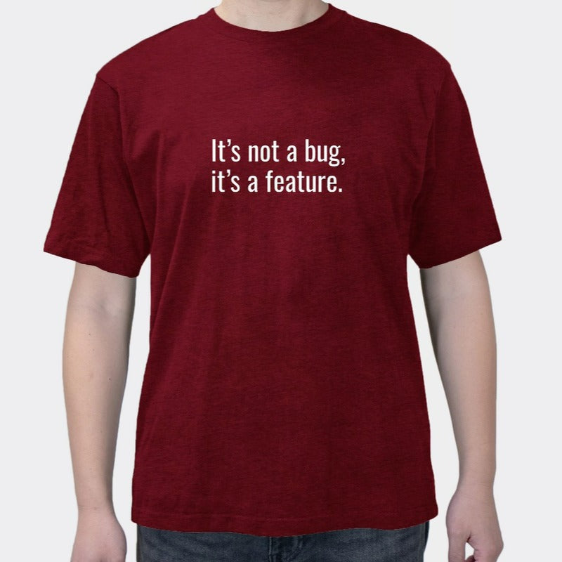 Geek Programmer Creative Funny That's Not Bug Print Men's Short Sleeve