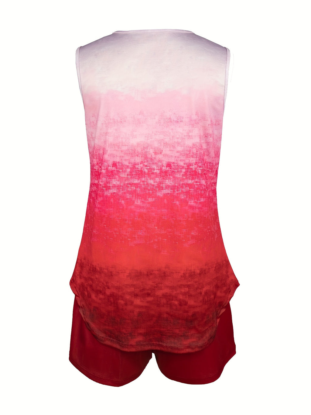 V-neck gradient print vest casual shorts set Random shipment