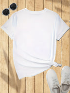 Fun letter flower print T-shirt summer short-sleeved slim top Random shipment