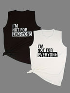 Round neck letter lyrics print women's sleeveless vest Random shipment