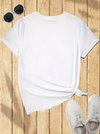 Tropical Peony Flower Summer Short Sleeve Resort Casual Printed Top T-Shirt Random shipment